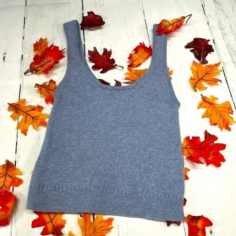 Madewell Muted Blue Wool Blend Scoop Neck Sweater Tank, Sz: XS